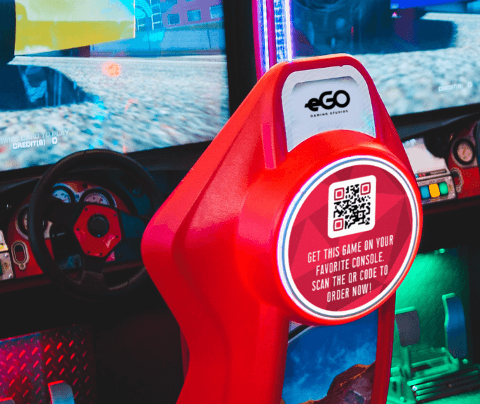 QR Code at an arcade to promote the console version of its game.